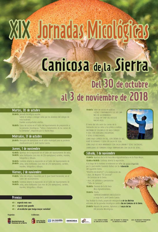 Jornadas Micológicas Canicosa de la Sierra 2018 cartel
