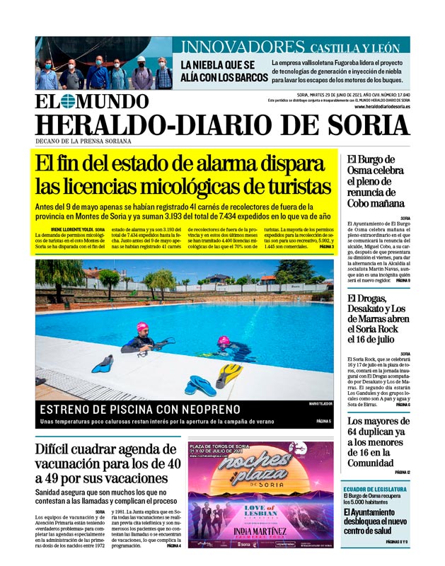 Montes de Soria en prensa - El fin del estado de alarma dispara las licencias