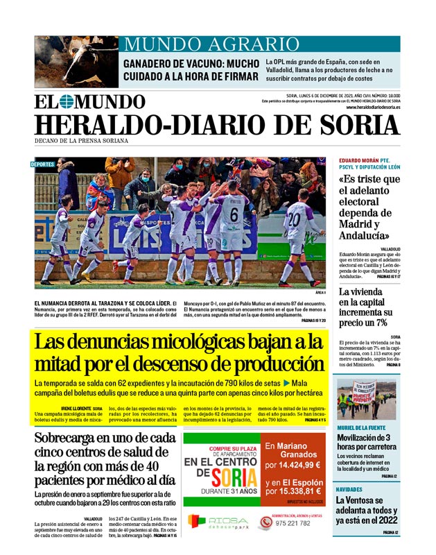Montes de Soria en prensa - Las denuncias micologicas bajan a la mitad